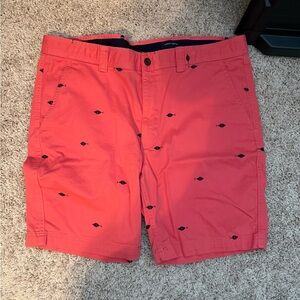 Classic Red Men's Flat Front Shorts